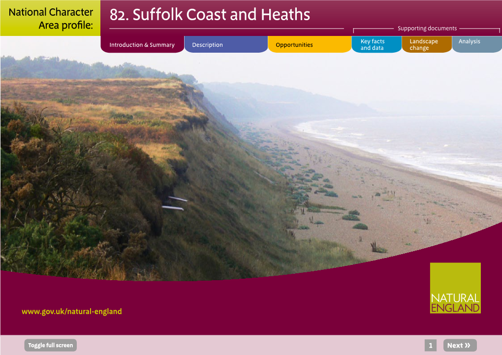 82. Suffolk Coast and Heaths Area Profile: Supporting Documents