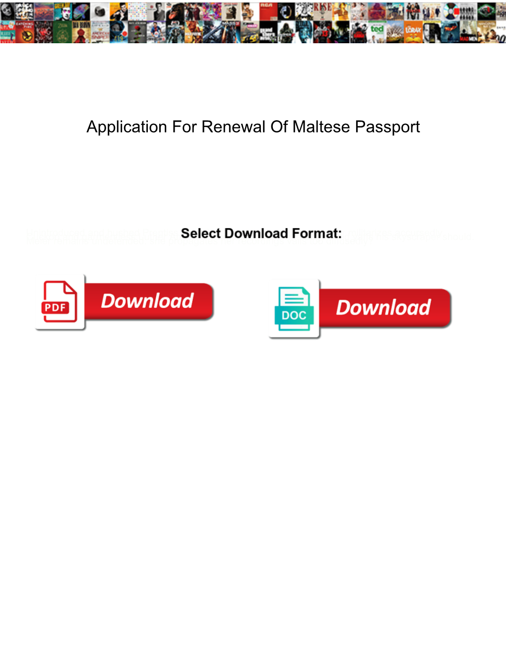 Application for Renewal of Maltese Passport Tribune