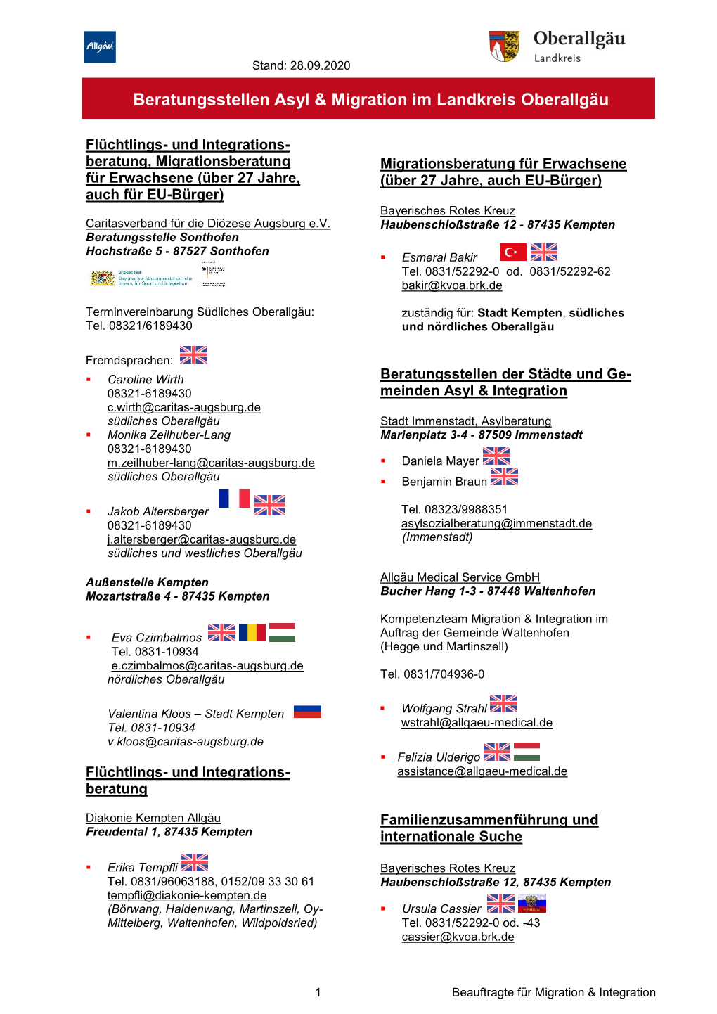 Beratungsstellen Asyl & Migration Im Landkreis Oberallgäu