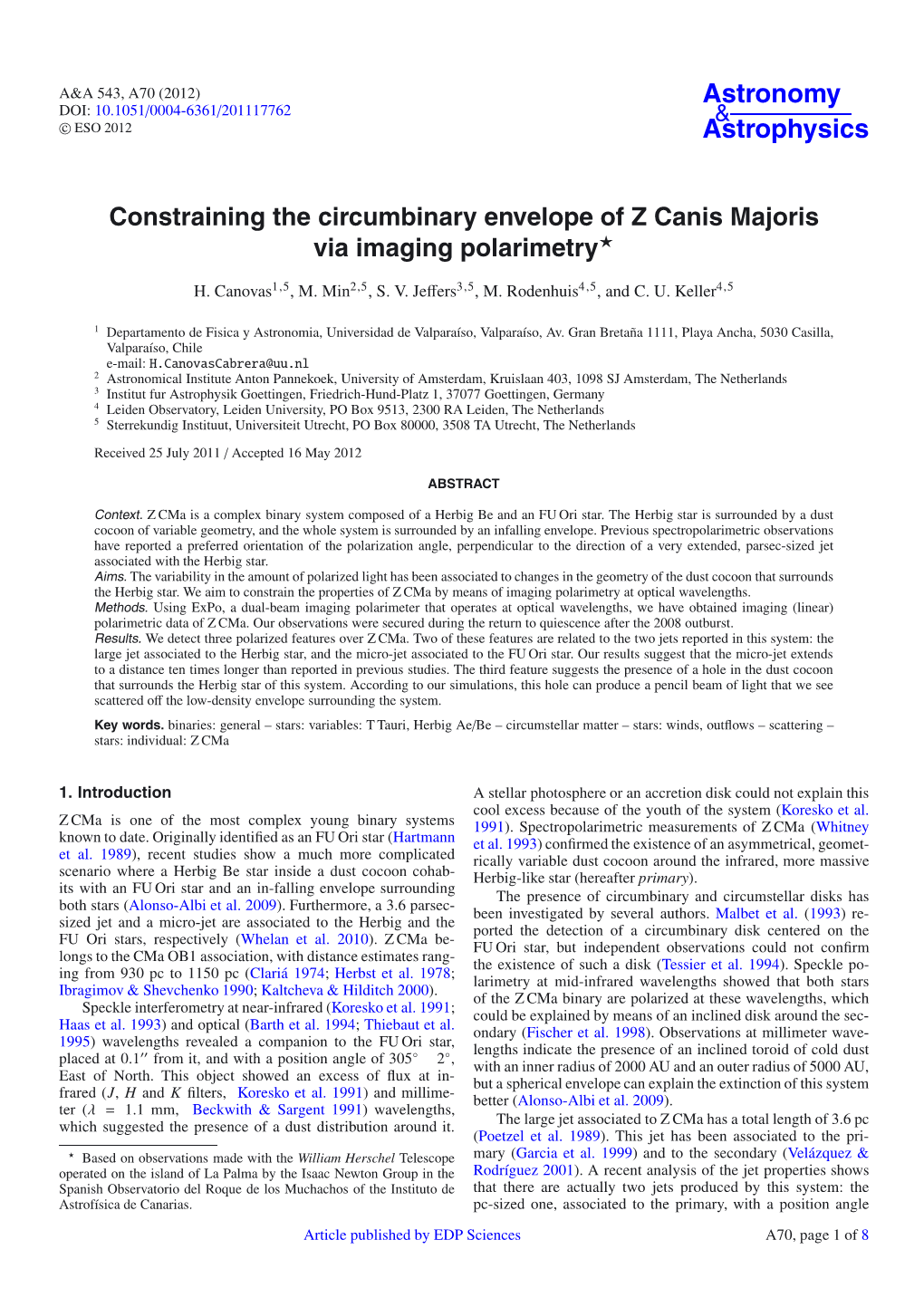 Constraining the Circumbinary Envelope of Z Canis Majoris Via Imaging Polarimetry