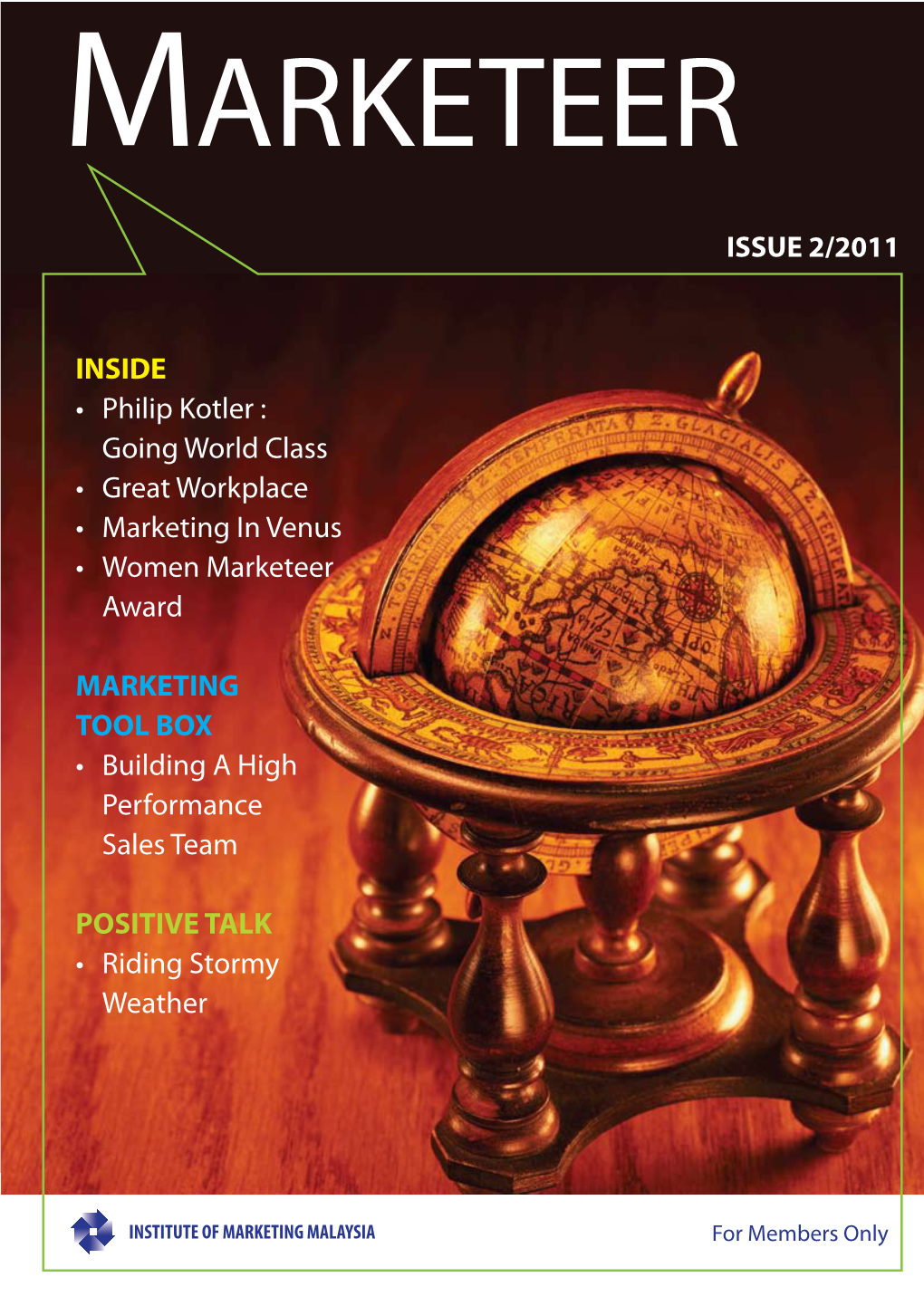 ISSUE 2/2011 INSIDE T Philip Kotler : Going World Class T Great