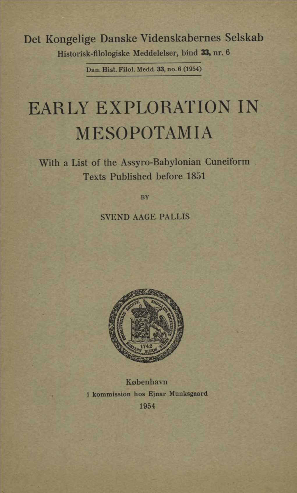 Early Exploration in Mesopotamia