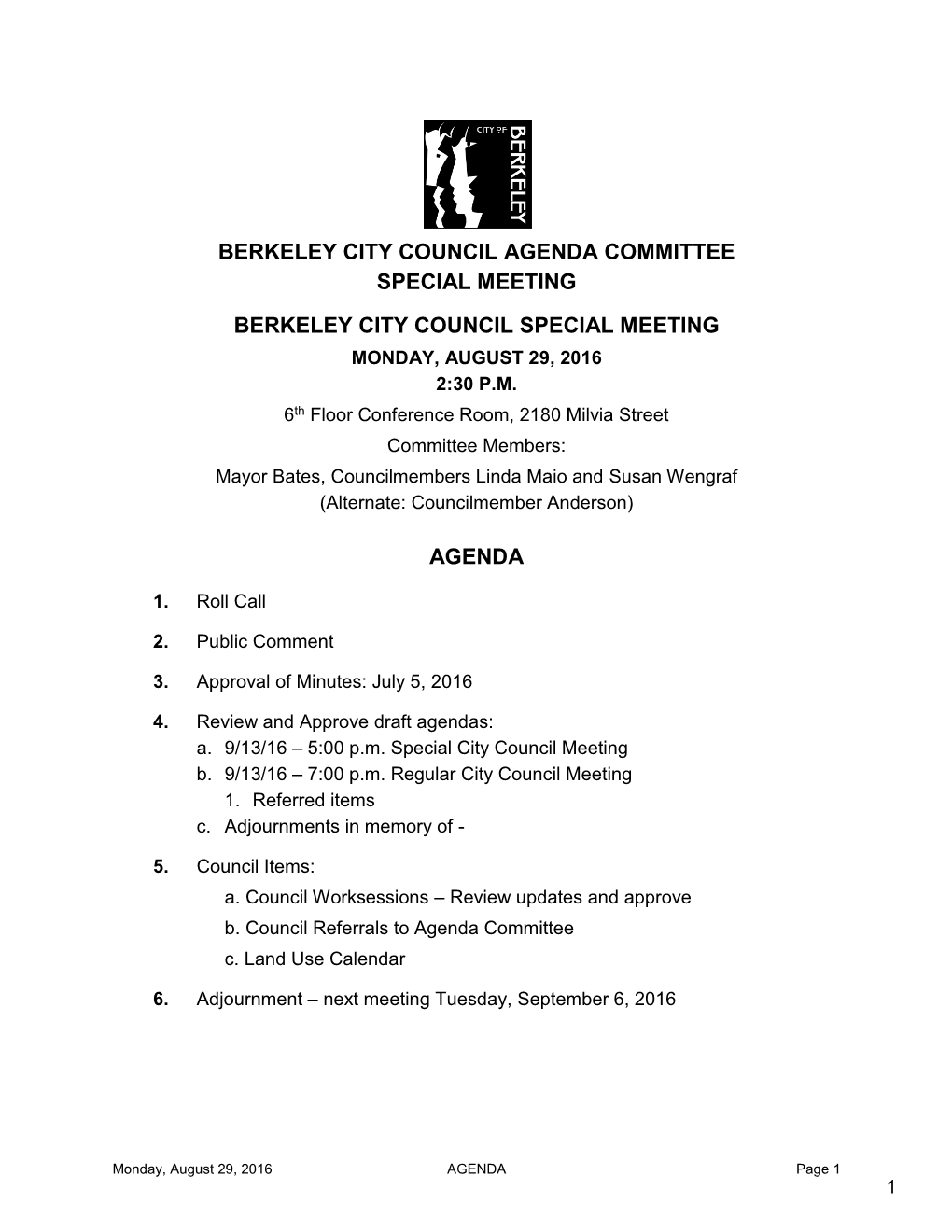 Agenda Committee 03/05/12