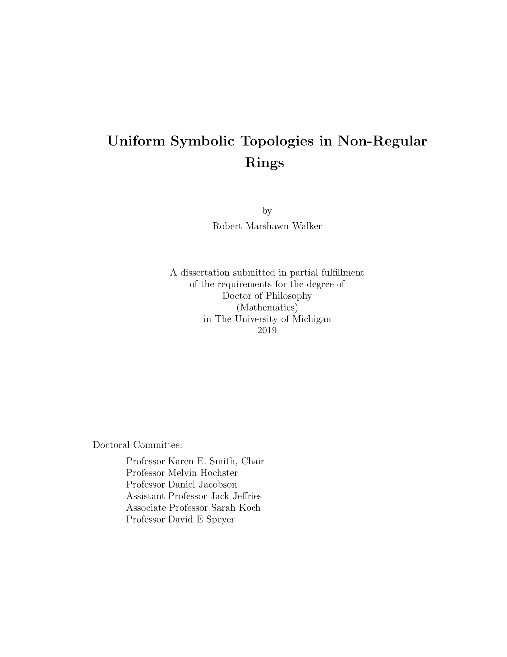 Uniform Symbolic Topologies in Non-Regular Rings