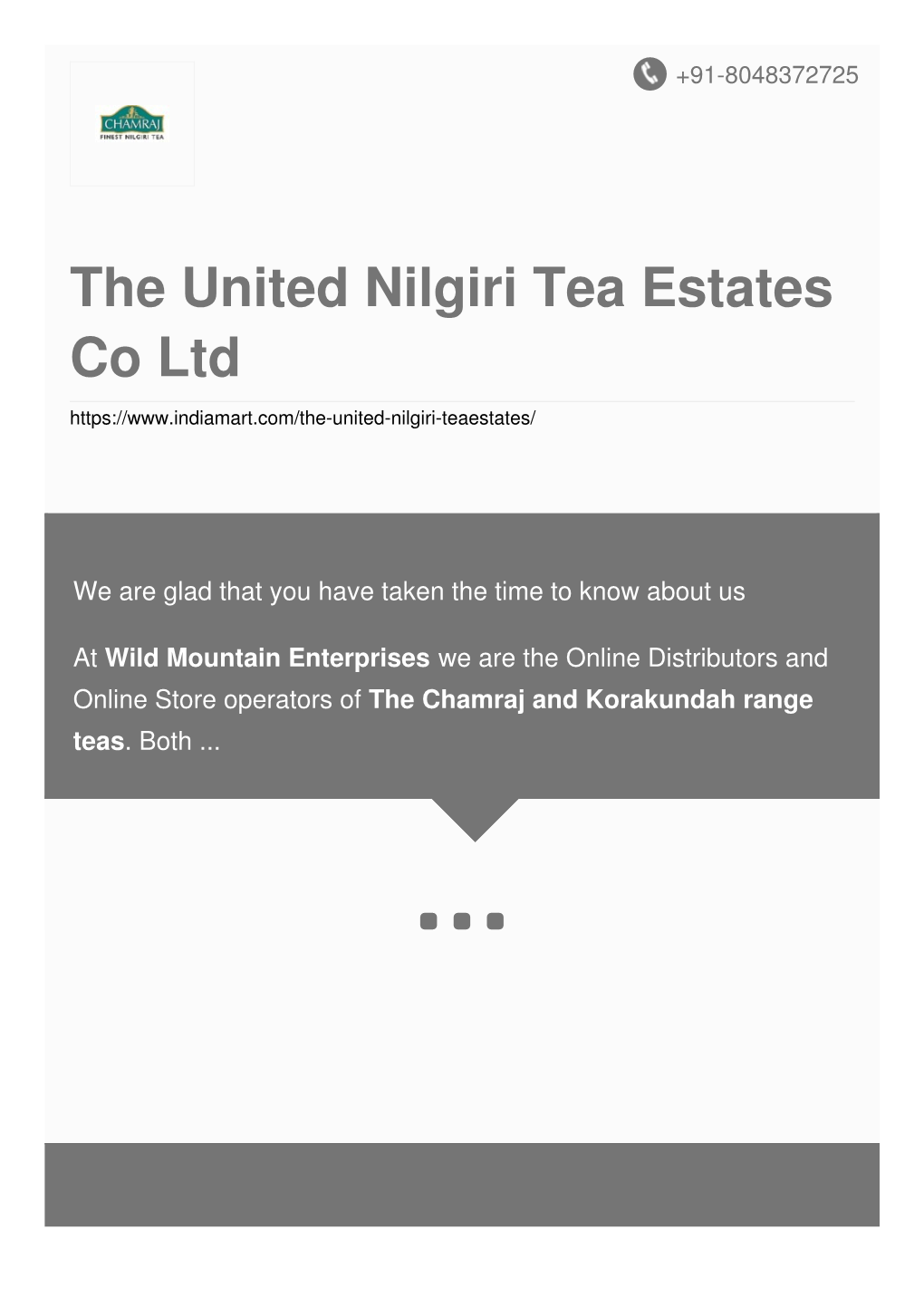The United Nilgiri Tea Estates Co Ltd
