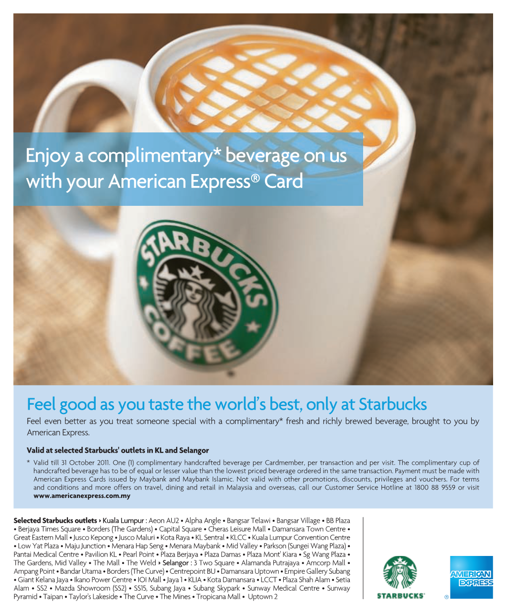 Enjoy a Complimentary* Beverage on Us with Your American Express® Card