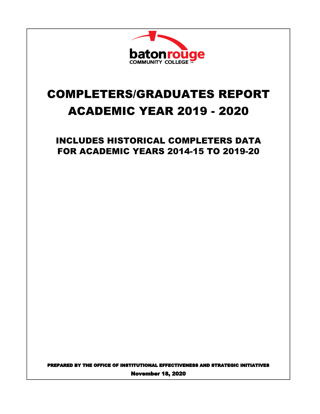 Completers Report AY 2019-20