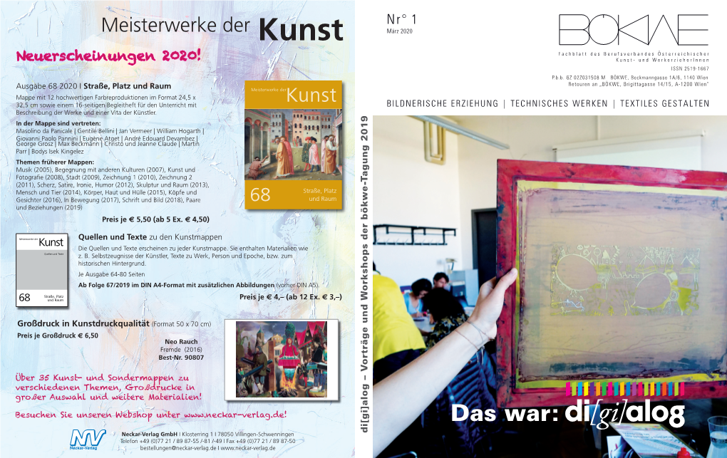 Meisterwerke Der Kunst März 2020 Fachblatt Des Berufsverbandes Österreichischer Neuerscheinungen 2020! Kunst- Und Werkerzieherinnen
