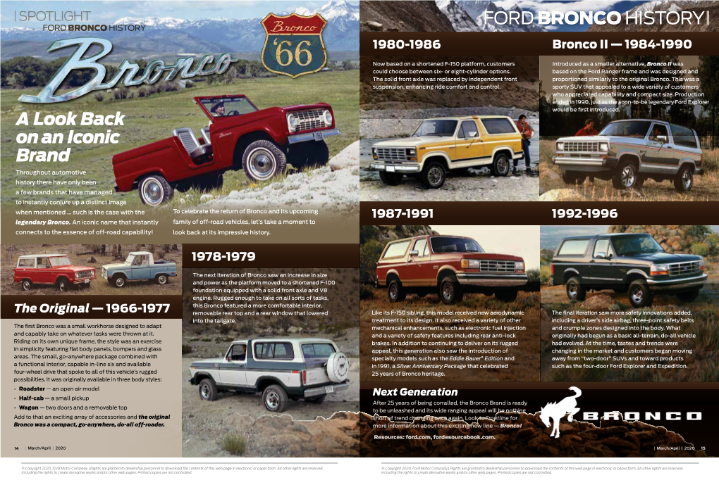 FORD BRONCO HISTORY BRONCO 1980-1986 Bronco II — 1984-1990