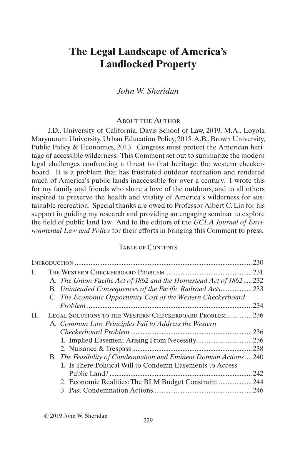 The Legal Landscape of America's Landlocked Property