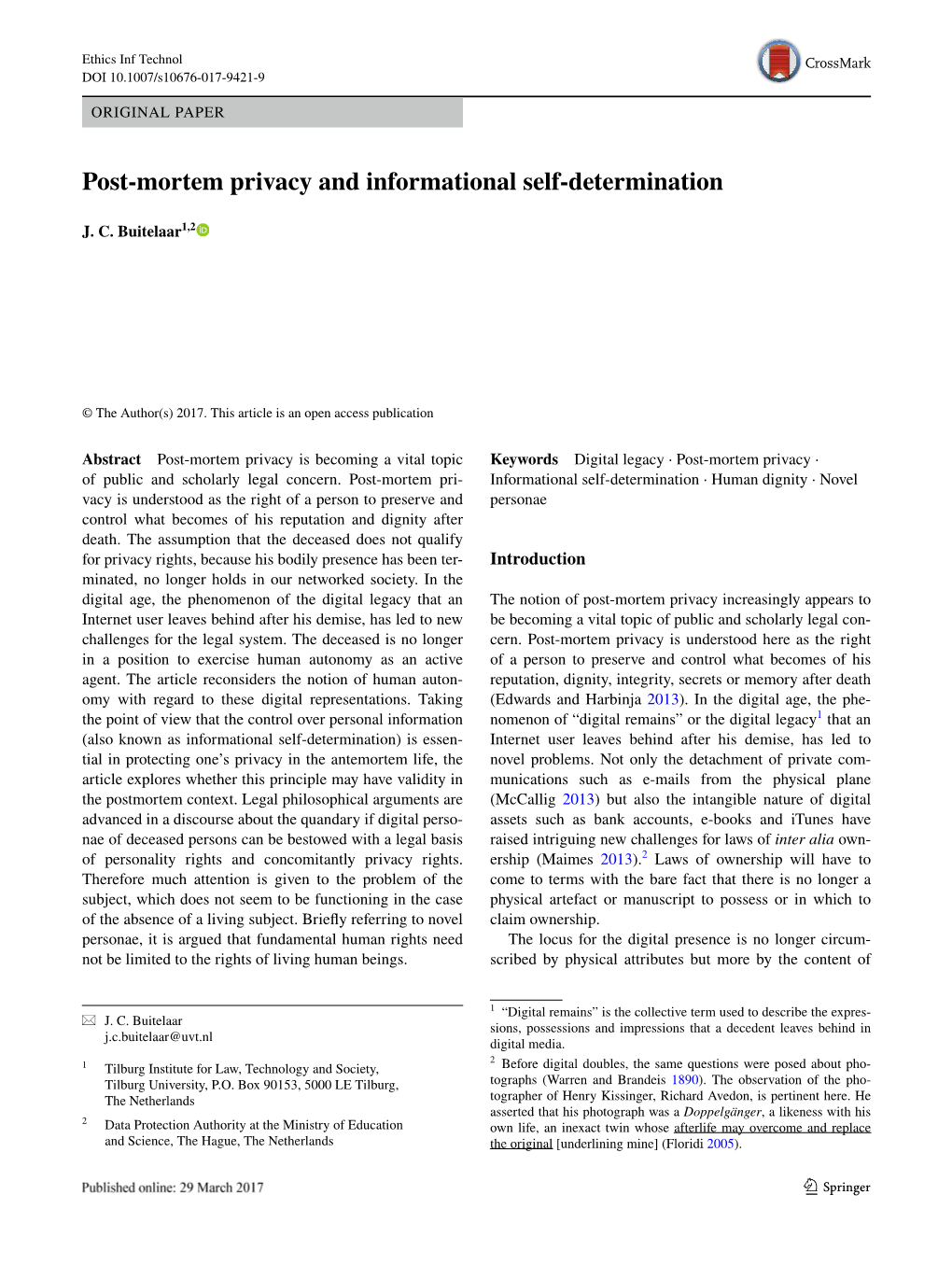 Post-Mortem Privacy and Informational Self-Determination