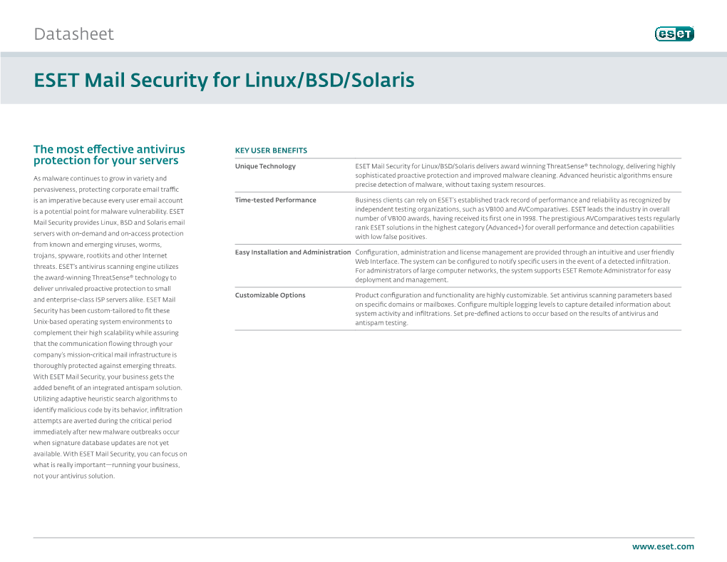 ESET Mail Security for Linux/BSD/Solaris