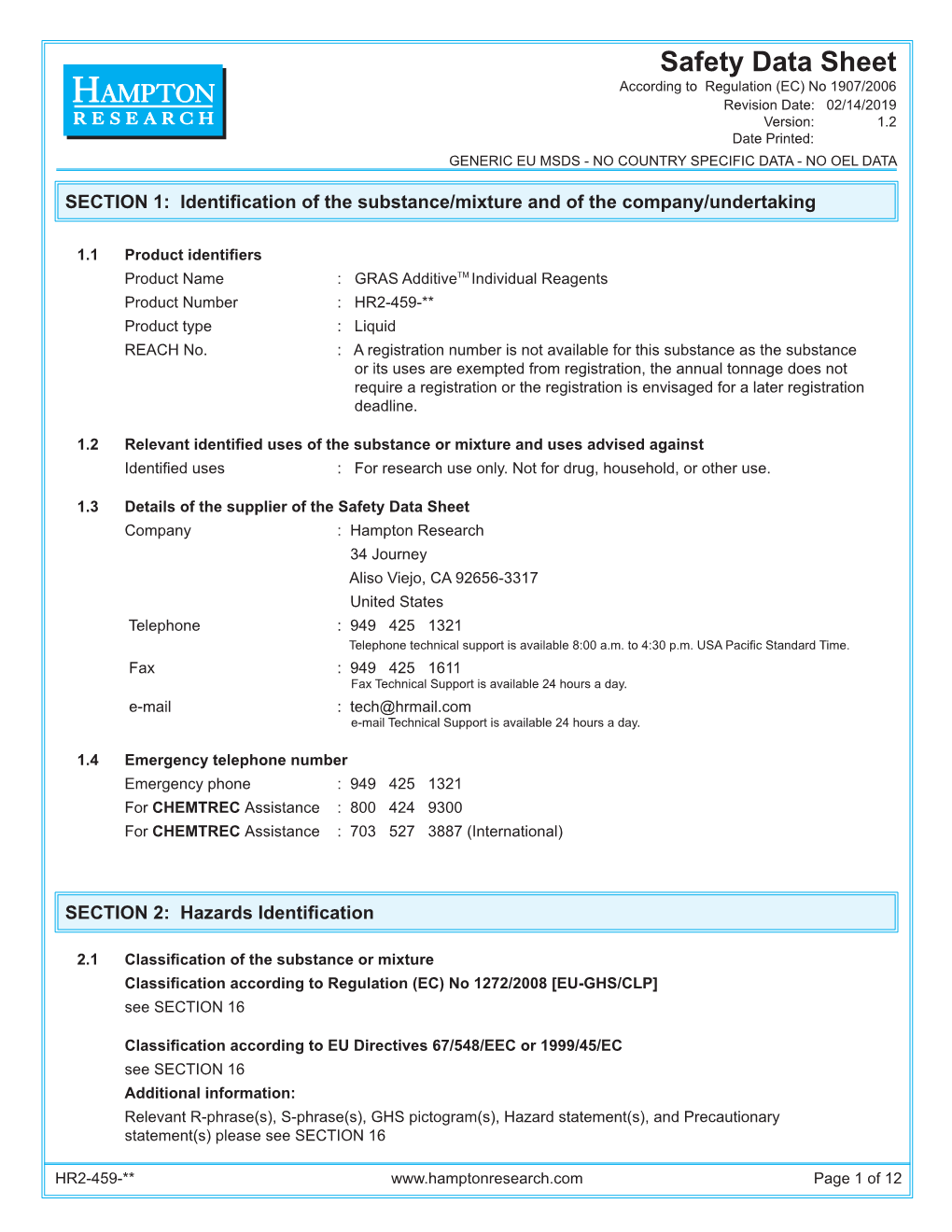 Safety Data Sheet