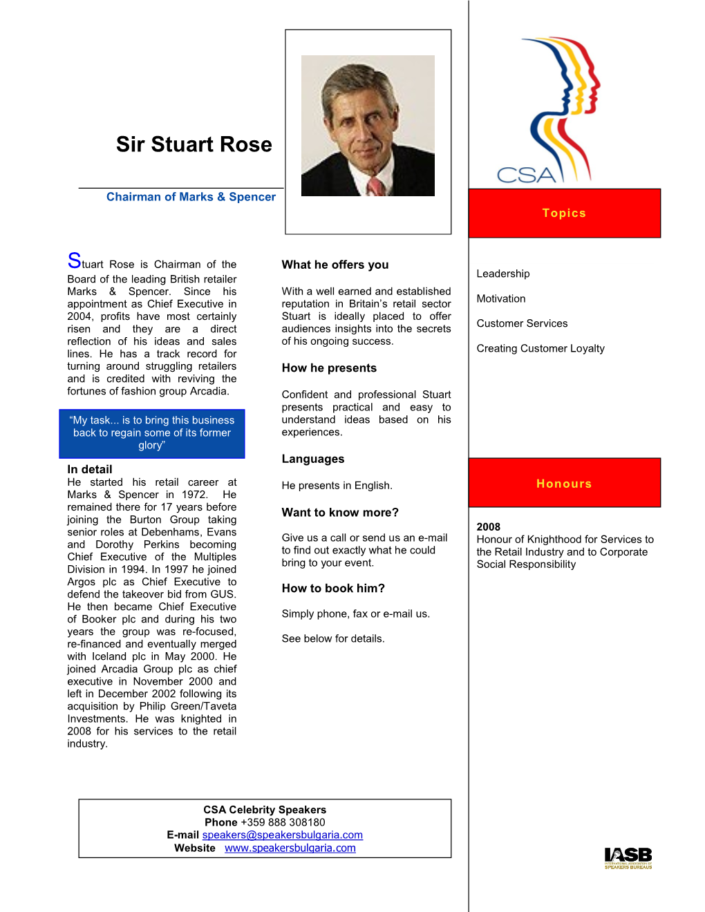 Sir Stuart Rose