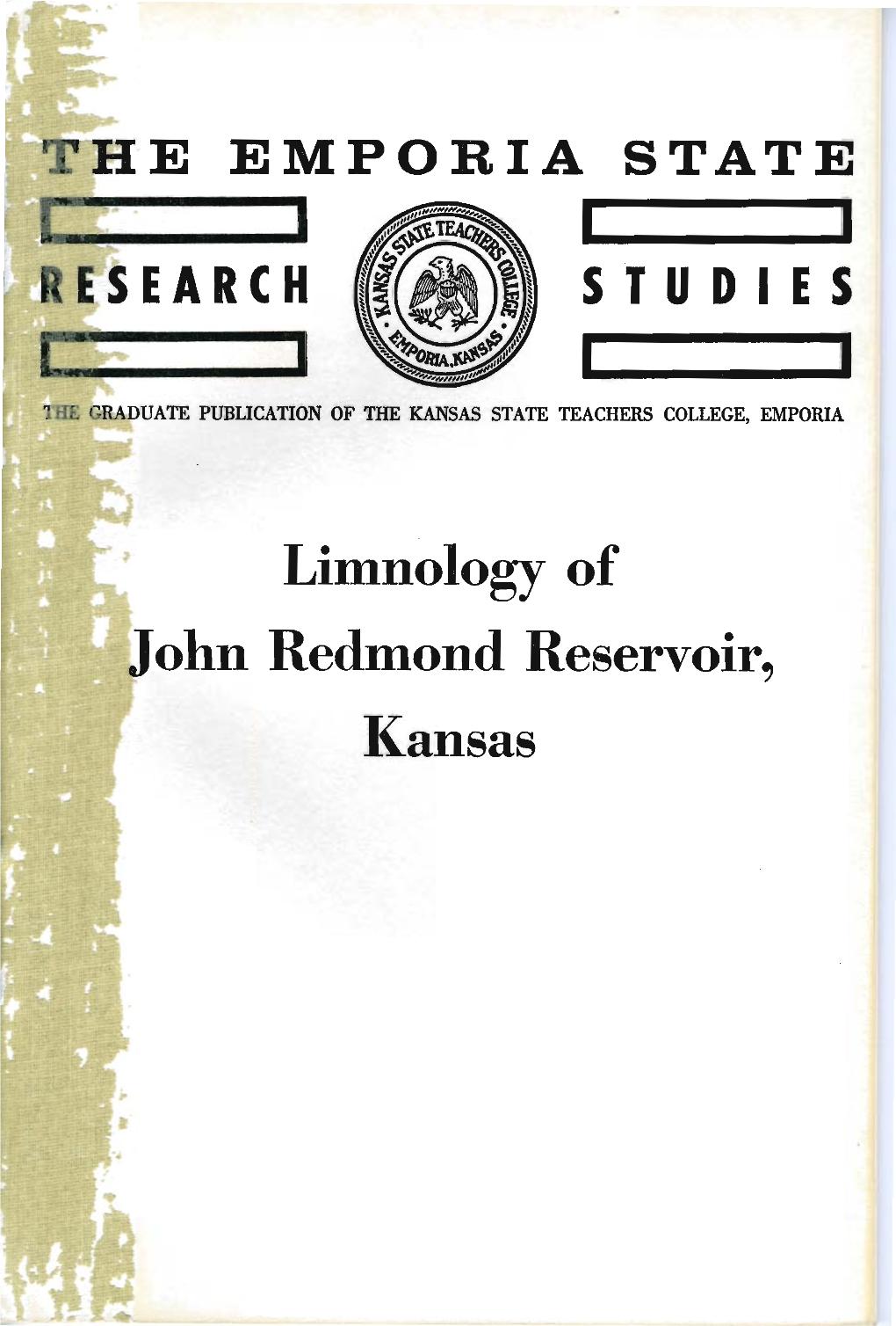 Limnology of John Redmond Reservoir, Kansas