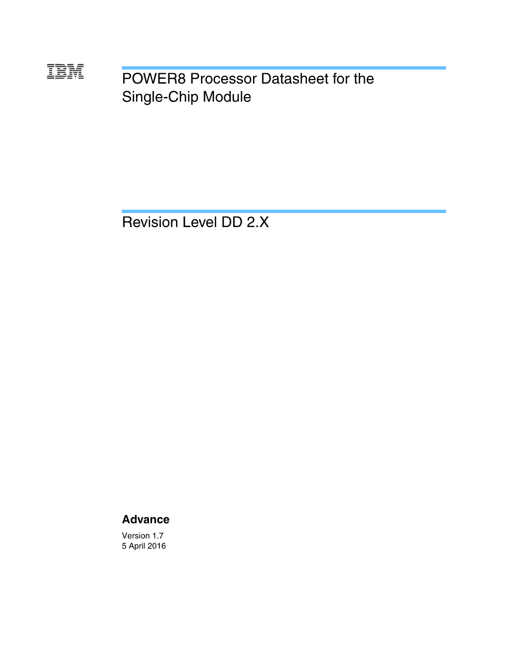 POWER8 Processor Datasheet for the Single-Chip Module