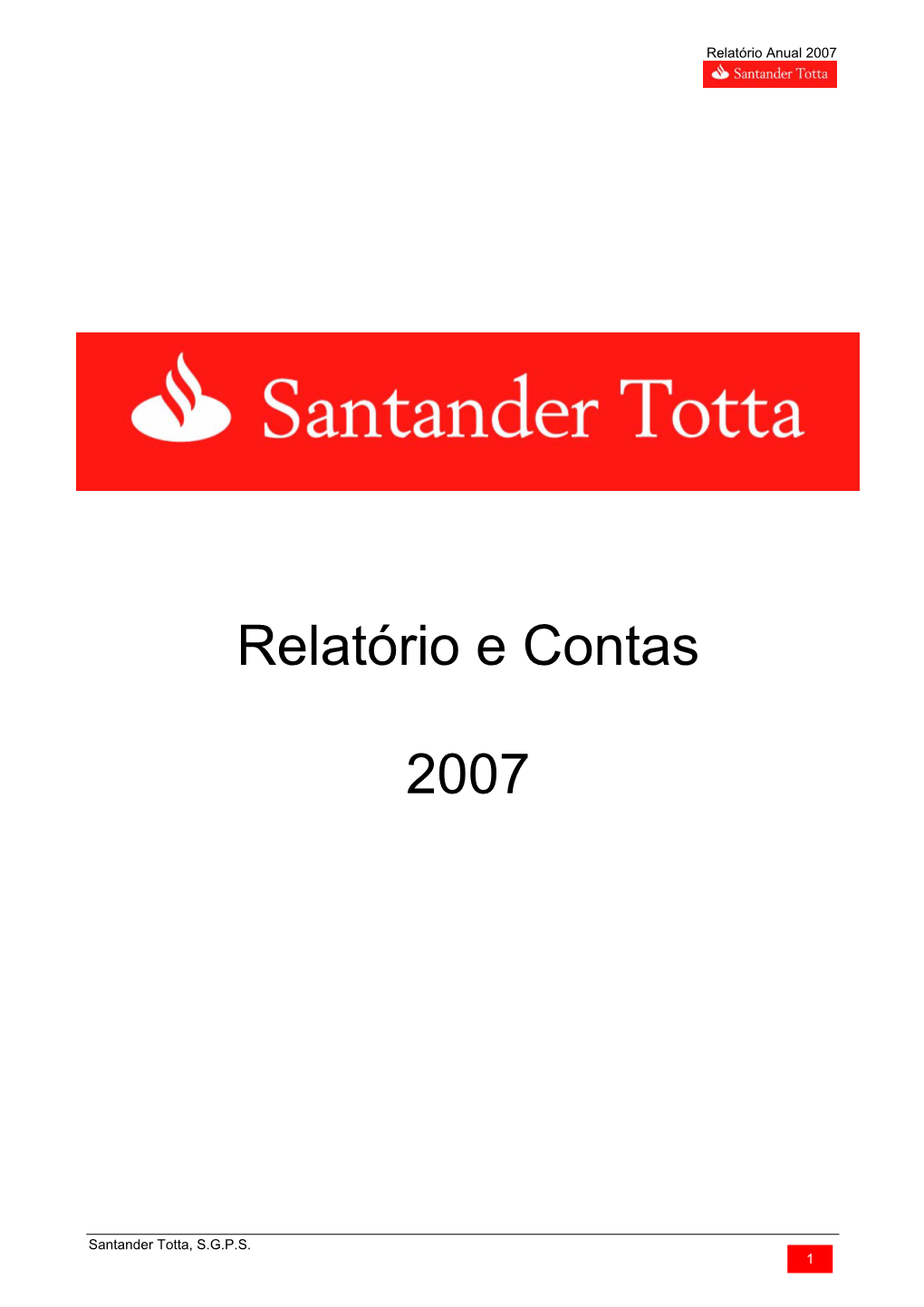 Relatório E Contas 2007