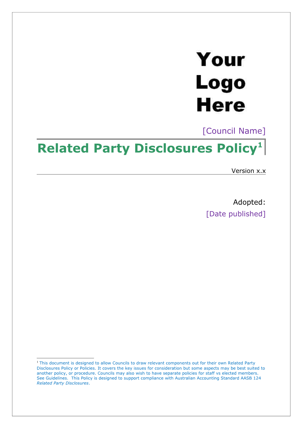 Related Party Disclosures Policy 1