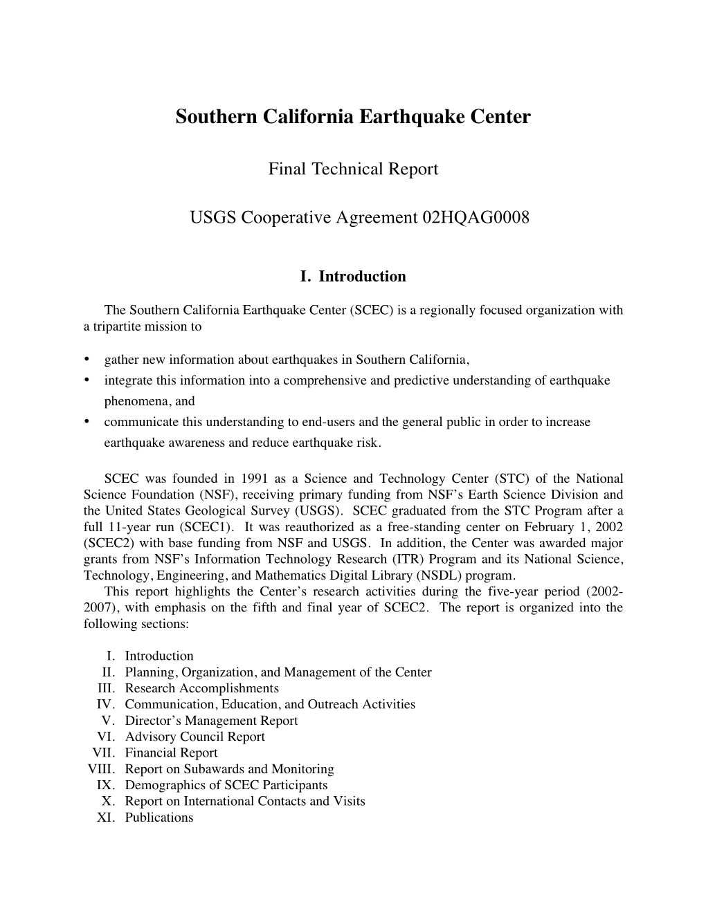 Southern California Earthquake Center