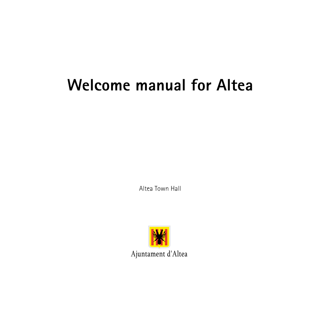 Welcome Manual for Altea