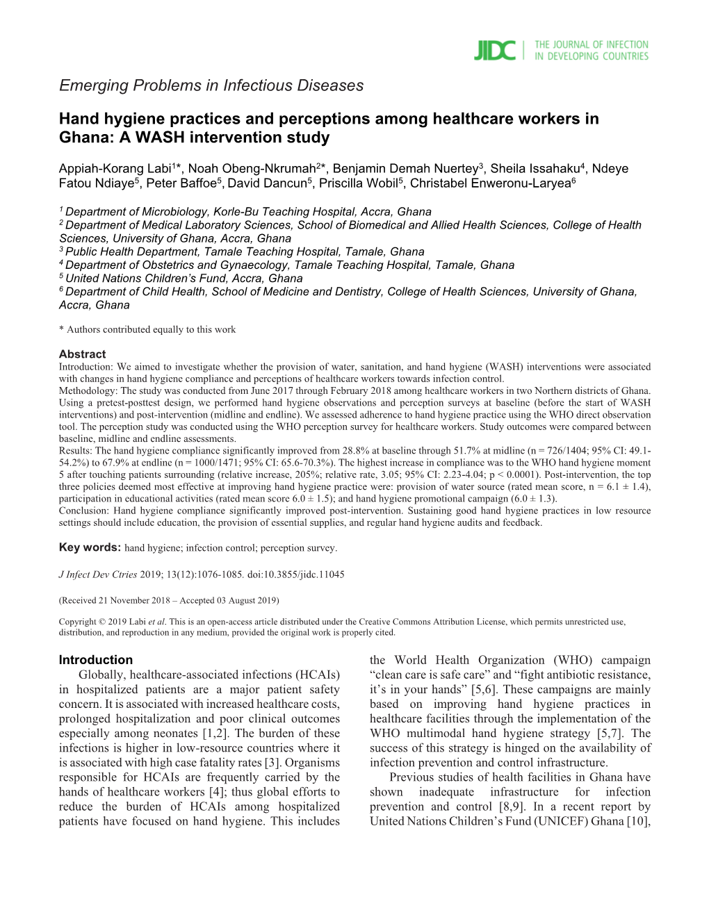 Emerging Problems in Infectious Diseases Hand