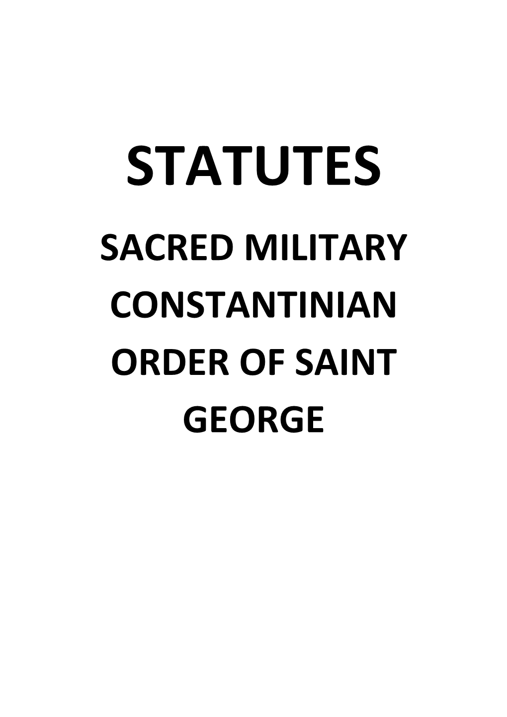 Sacred Military Constantinian Order of Saint George