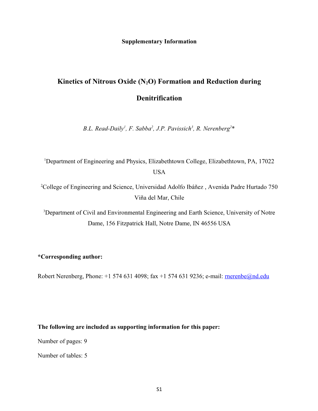 Kinetics of Nitrous Oxide (N2O) Formation and Reduction During Denitrification