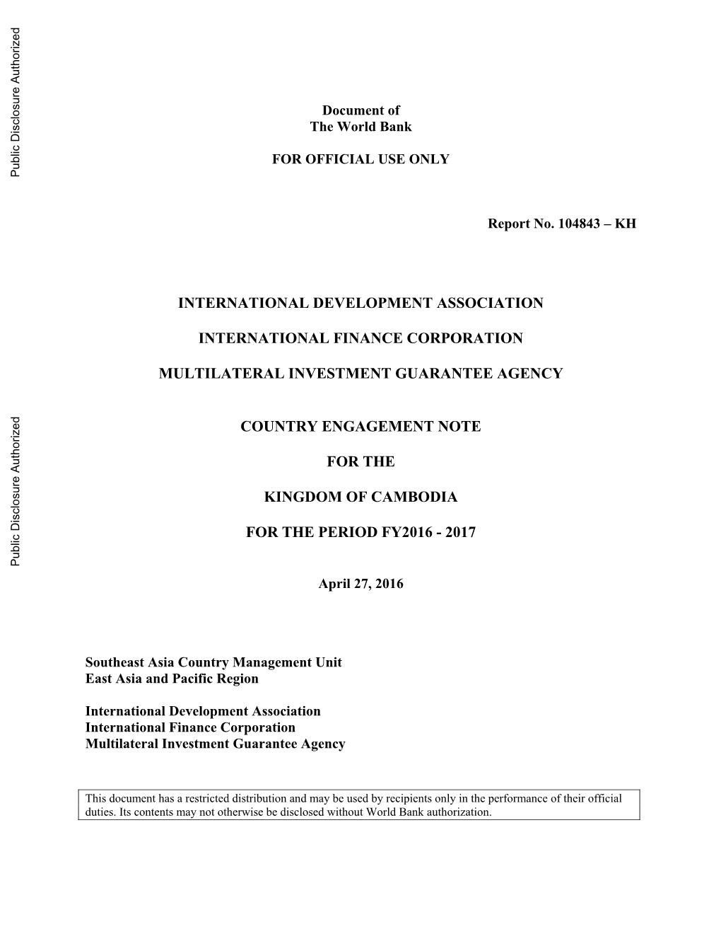 World Bank Document