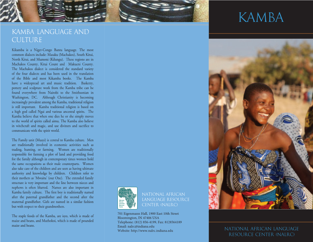 Kamba Language and Culture