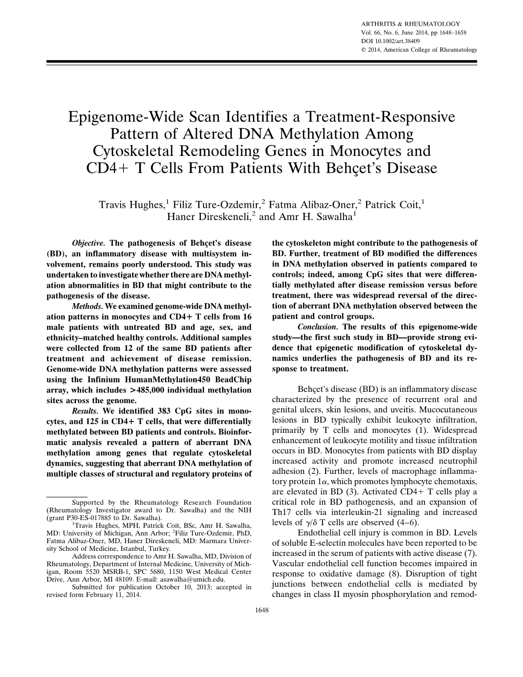 Epigenomewide Scan Identifies a Treatmentresponsive Pattern Of