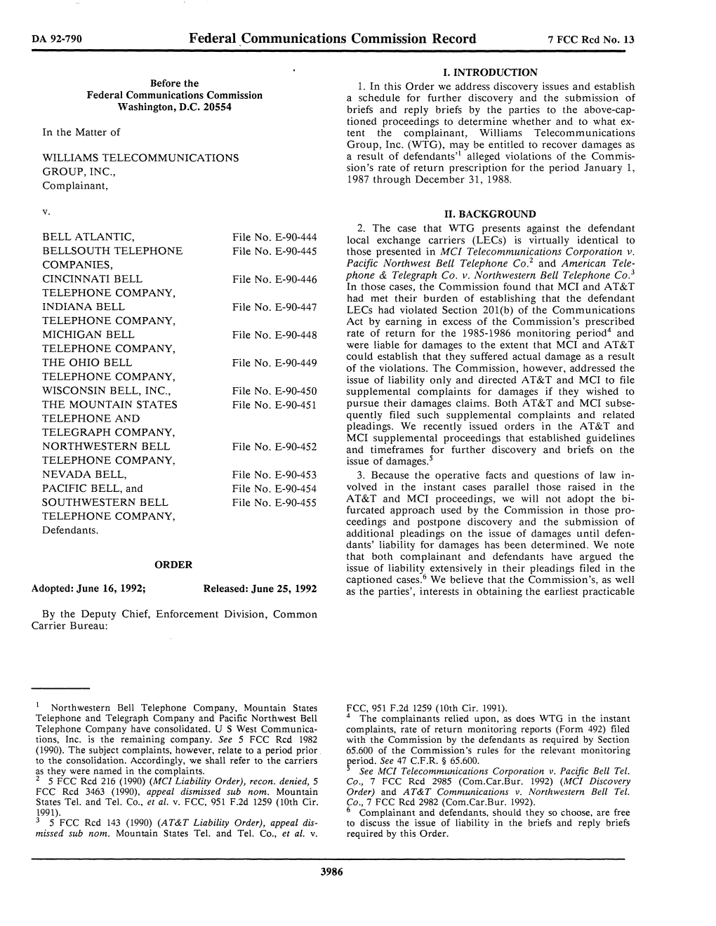 Federal Communications Commission Record 7 FCC Red No