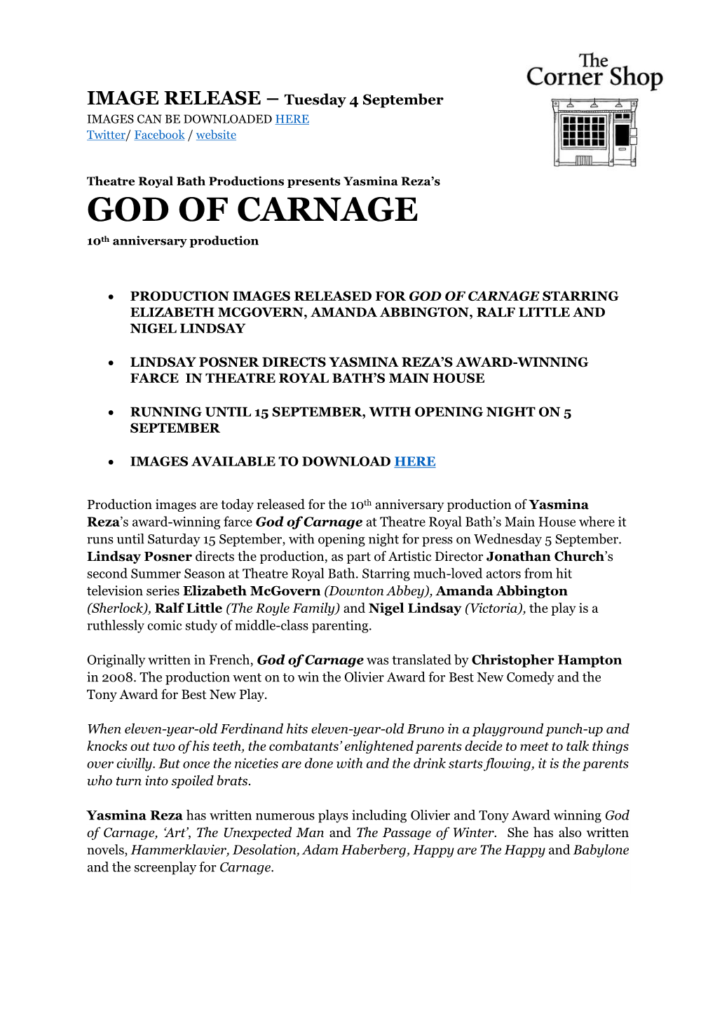 GOD of CARNAGE 10Th Anniversary Production