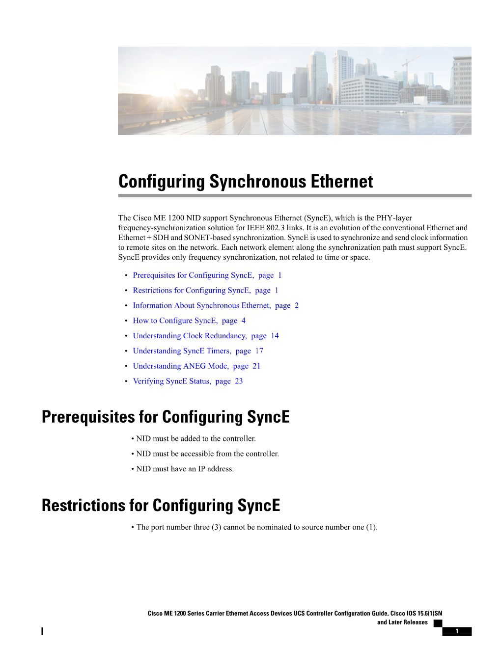 Configuring Synchronous Ethernet
