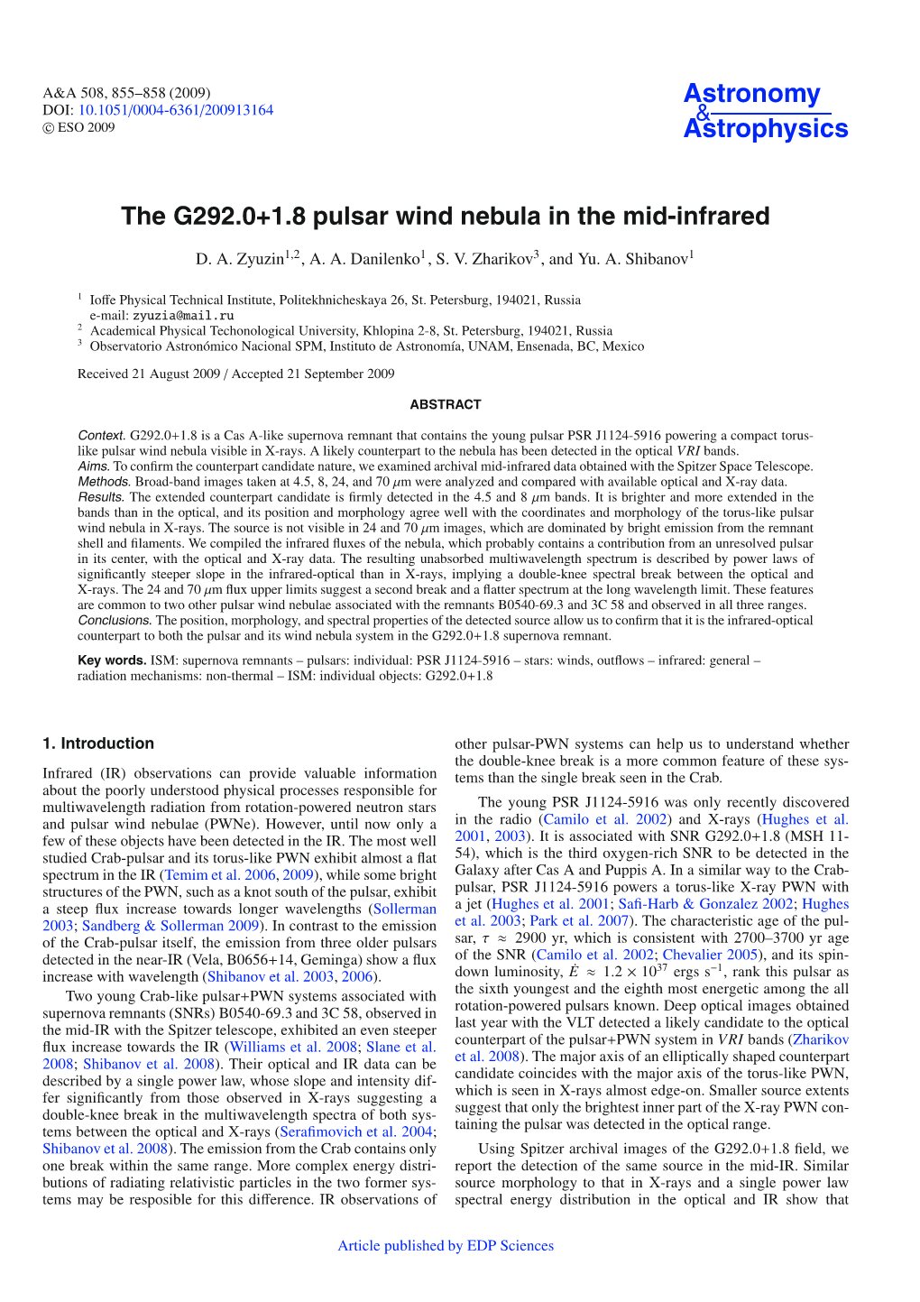 The G292.0+1.8 Pulsar Wind Nebula in the Mid-Infrared