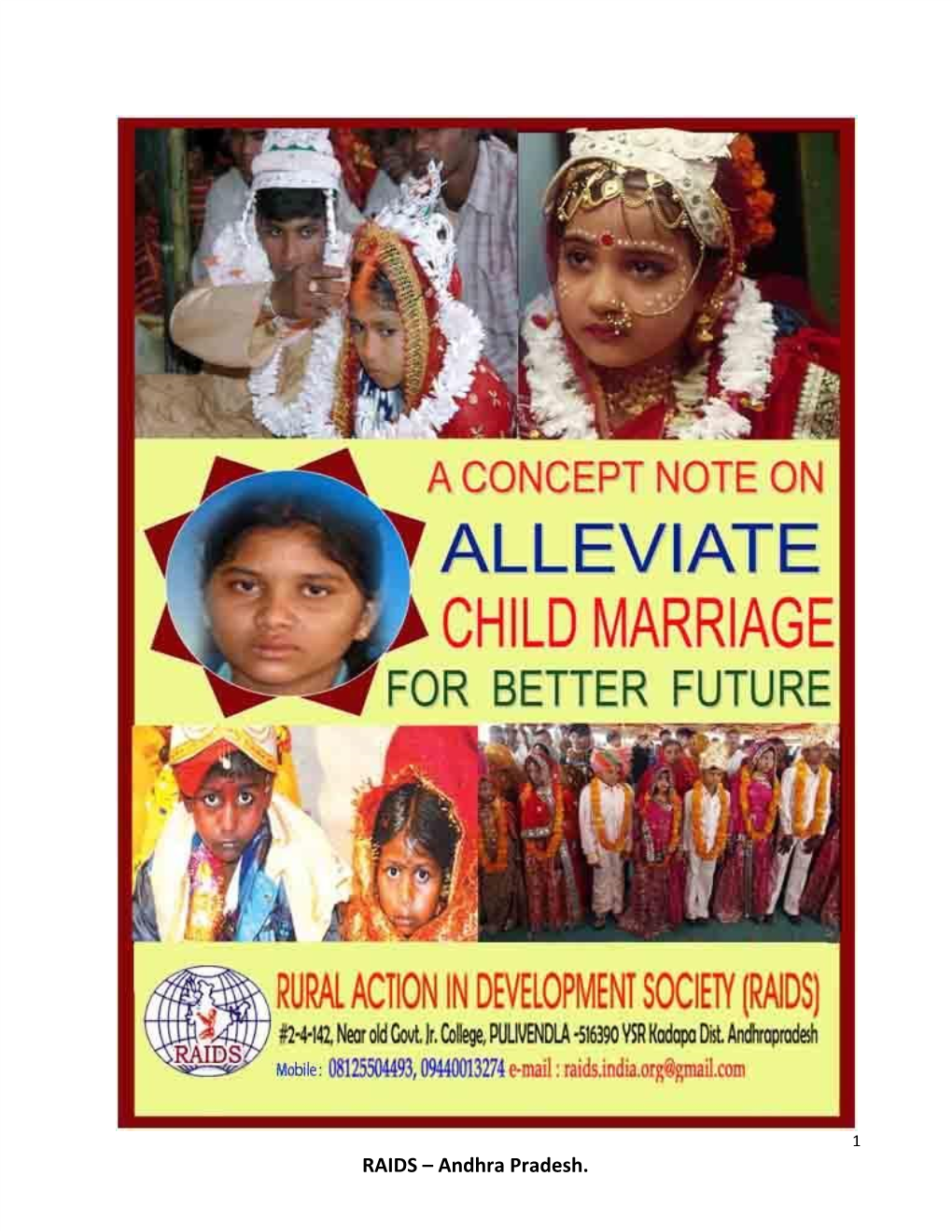 RAIDS – Andhra Pradesh, India. Alleviate Child Marriages for Better Future 1