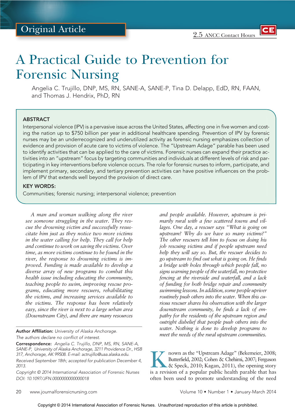 A Practical Guide to Prevention for Forensic Nursing Angelia C