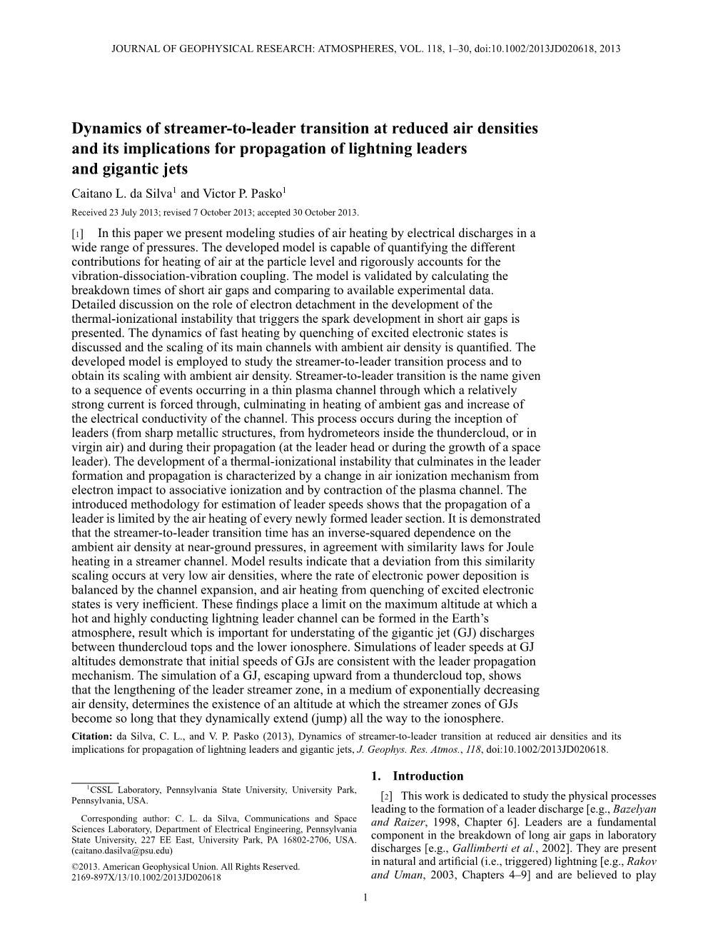 Dynamics of Streamertoleader Transition at Reduced Air Densities