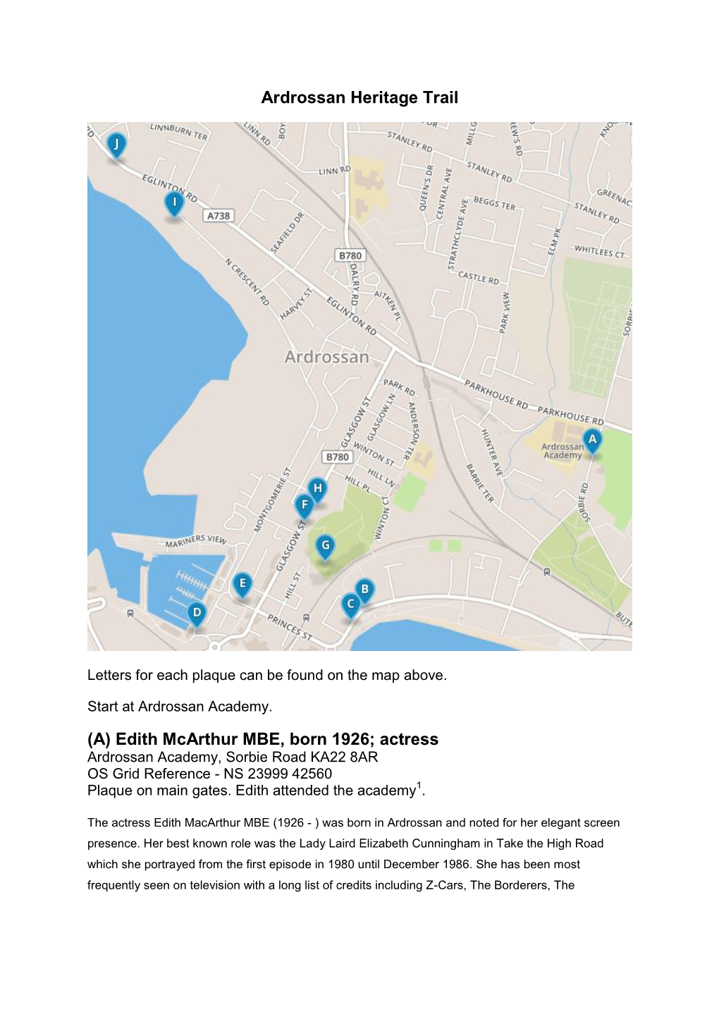 Ardrossan Heritage Trail