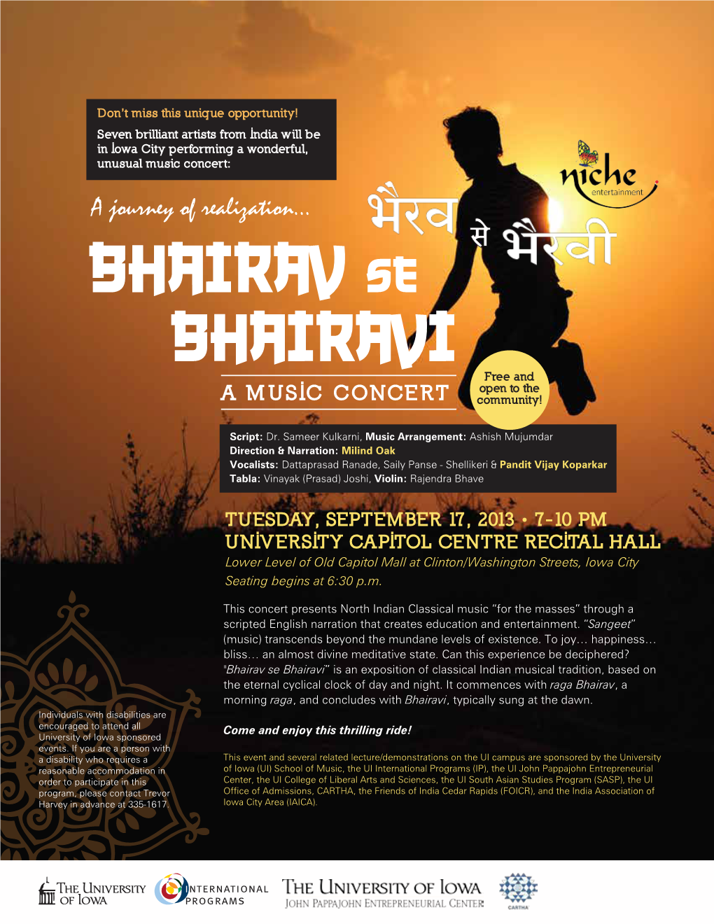 Bhairav Se Bhairavi Free and Open to the a MUSIC CONCERT Community!