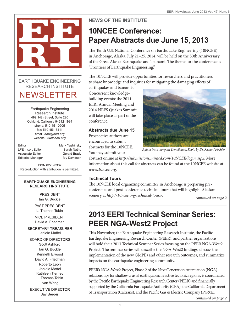 Newsletter, June 2013 Vol