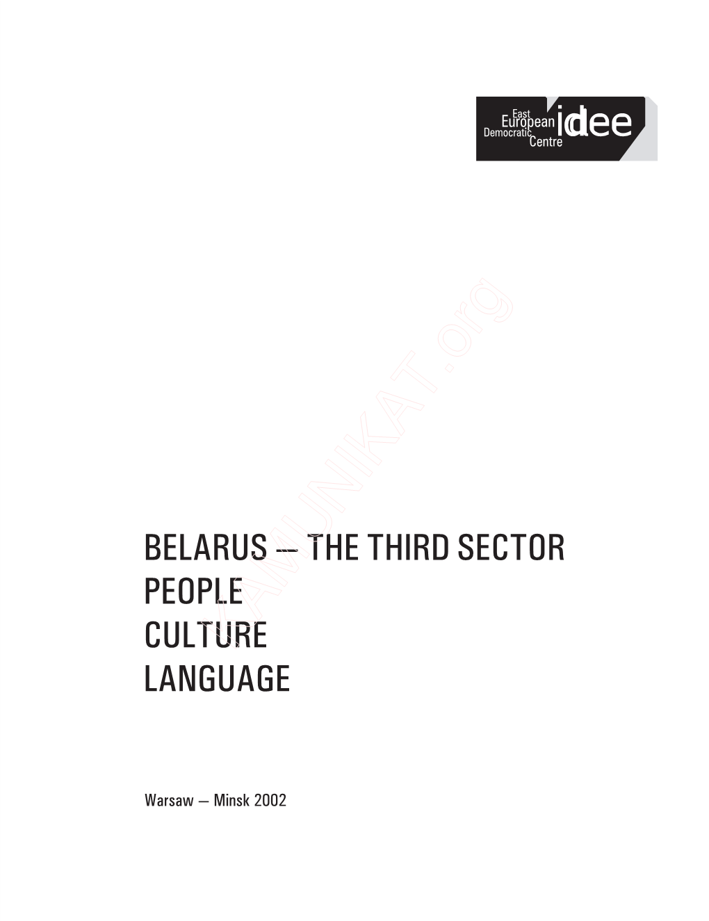 Belarus — the Third Sector People Culture Language