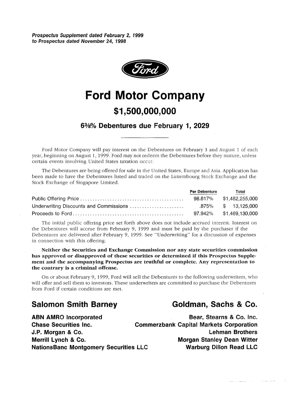 Ford Motor Company $1,500,000,000