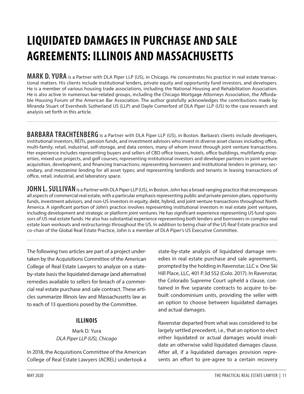 Liquidated Damages in Purchase and Sale Agreements: Illinois and Massachusetts