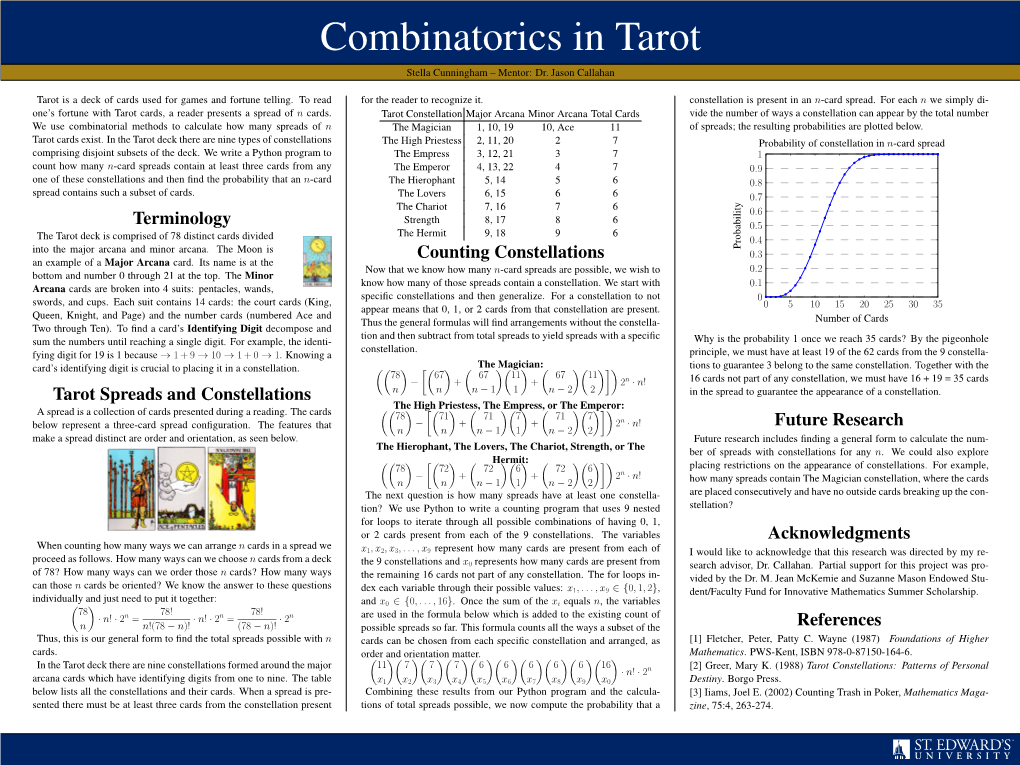 Terminology Tarot Spreads and Constellations Counting