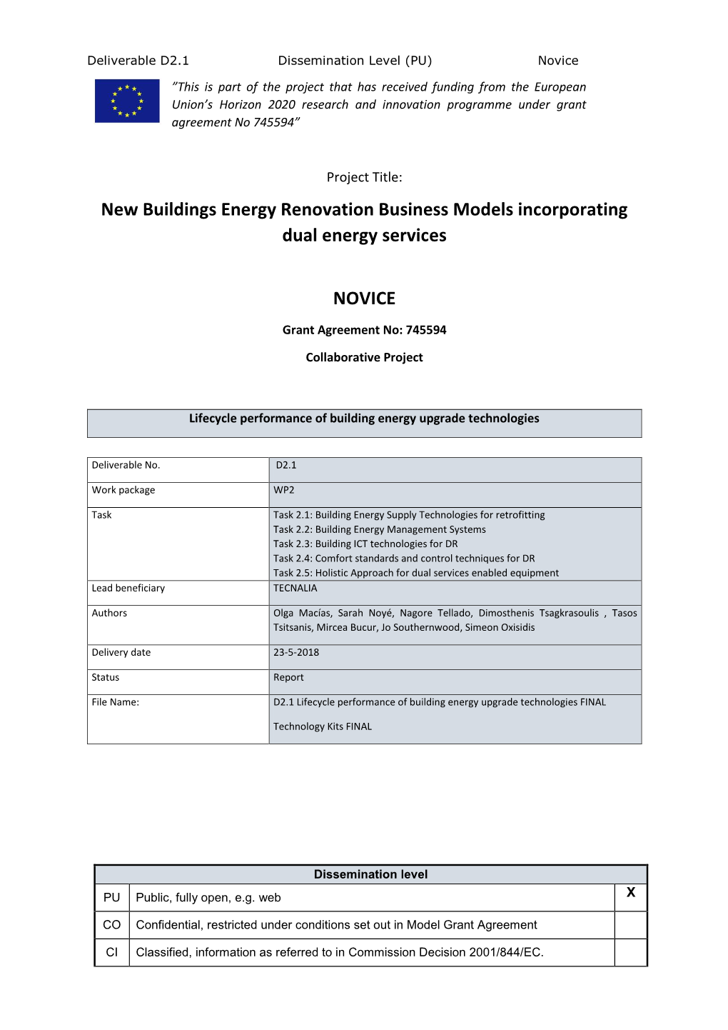 D2.1 Lifecycle Performance of Building Energy Upgrade Technologies FINAL