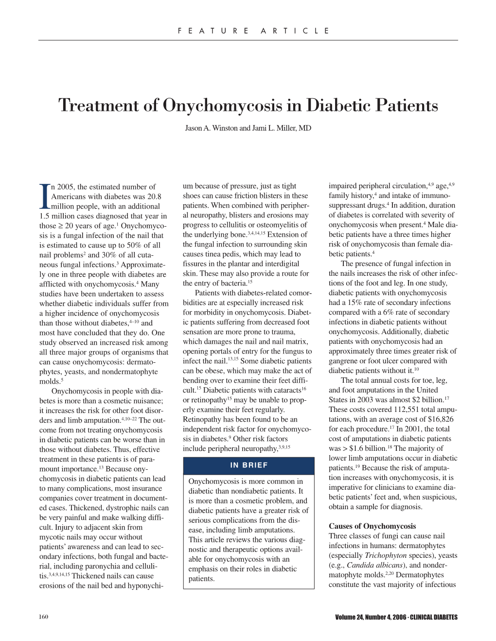 Treatment of Onychomycosis in Diabetic Patients