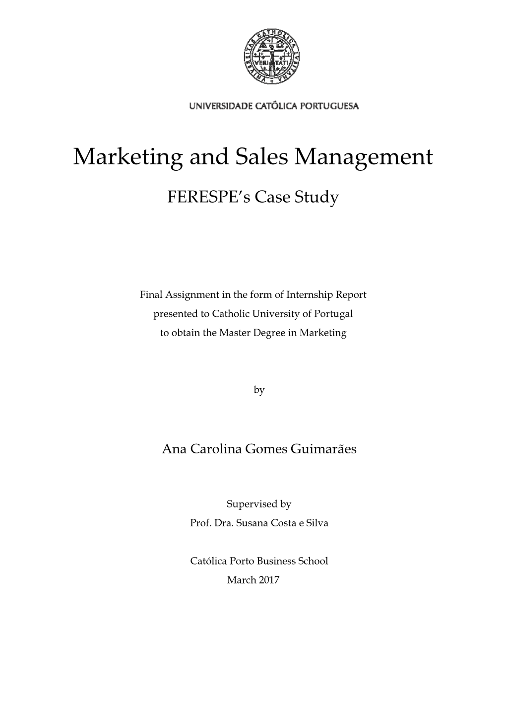 Marketing and Sales Management