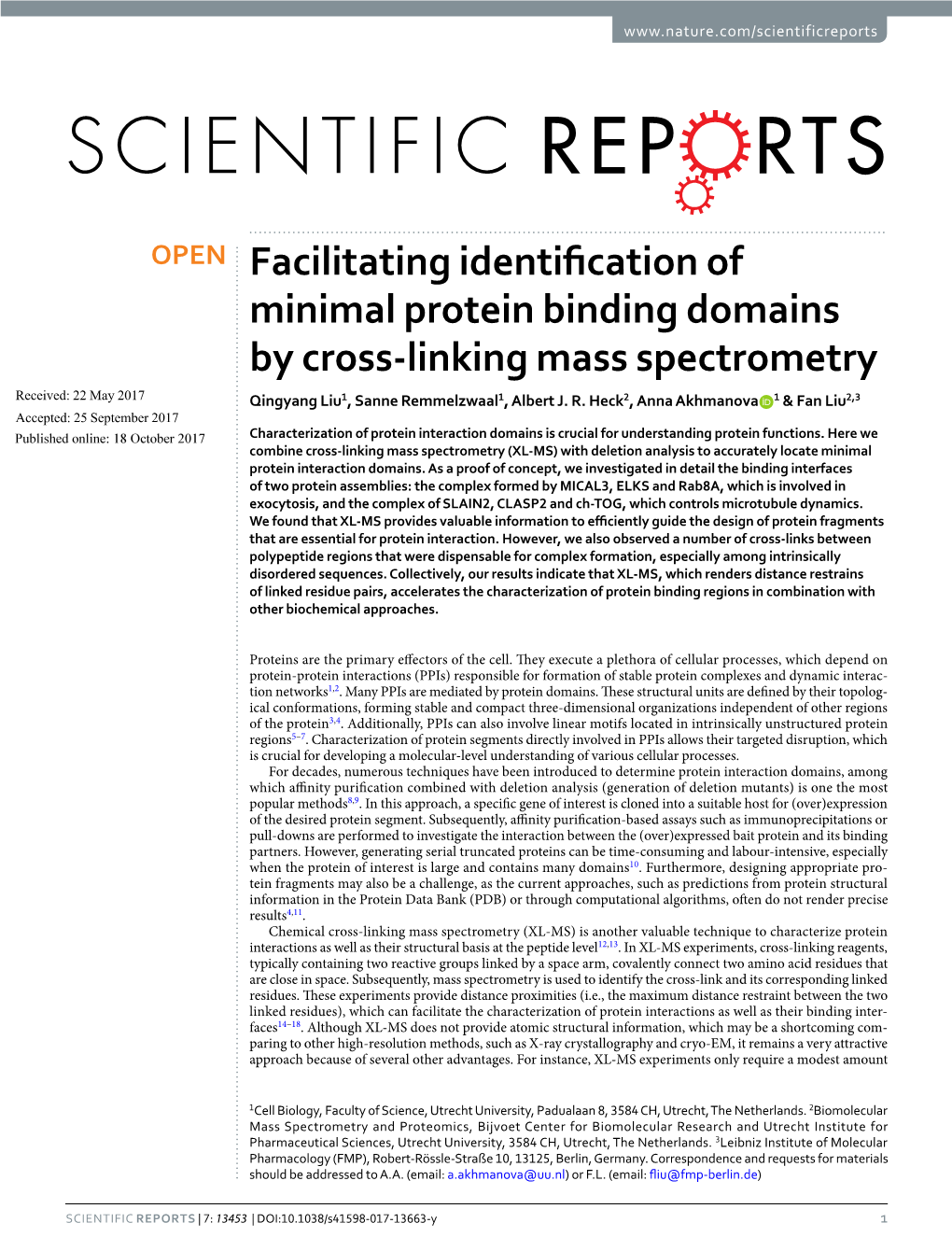 Facilitating Identification of Minimal Protein Binding Domains by Cross