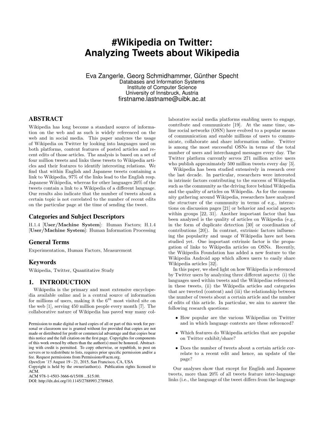 Analyzing Tweets About Wikipedia