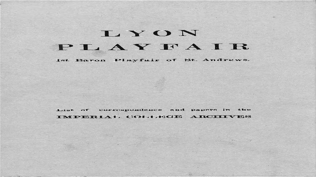 Playfair,-Professor-Baron-Lyon-Catalogue-Of-Papers.Pdf